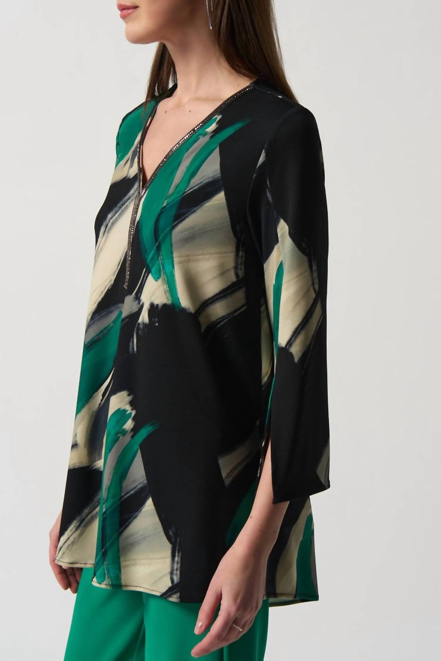 Joseph Ribkoff - Abstract Print Fit-and-Flare Tunic