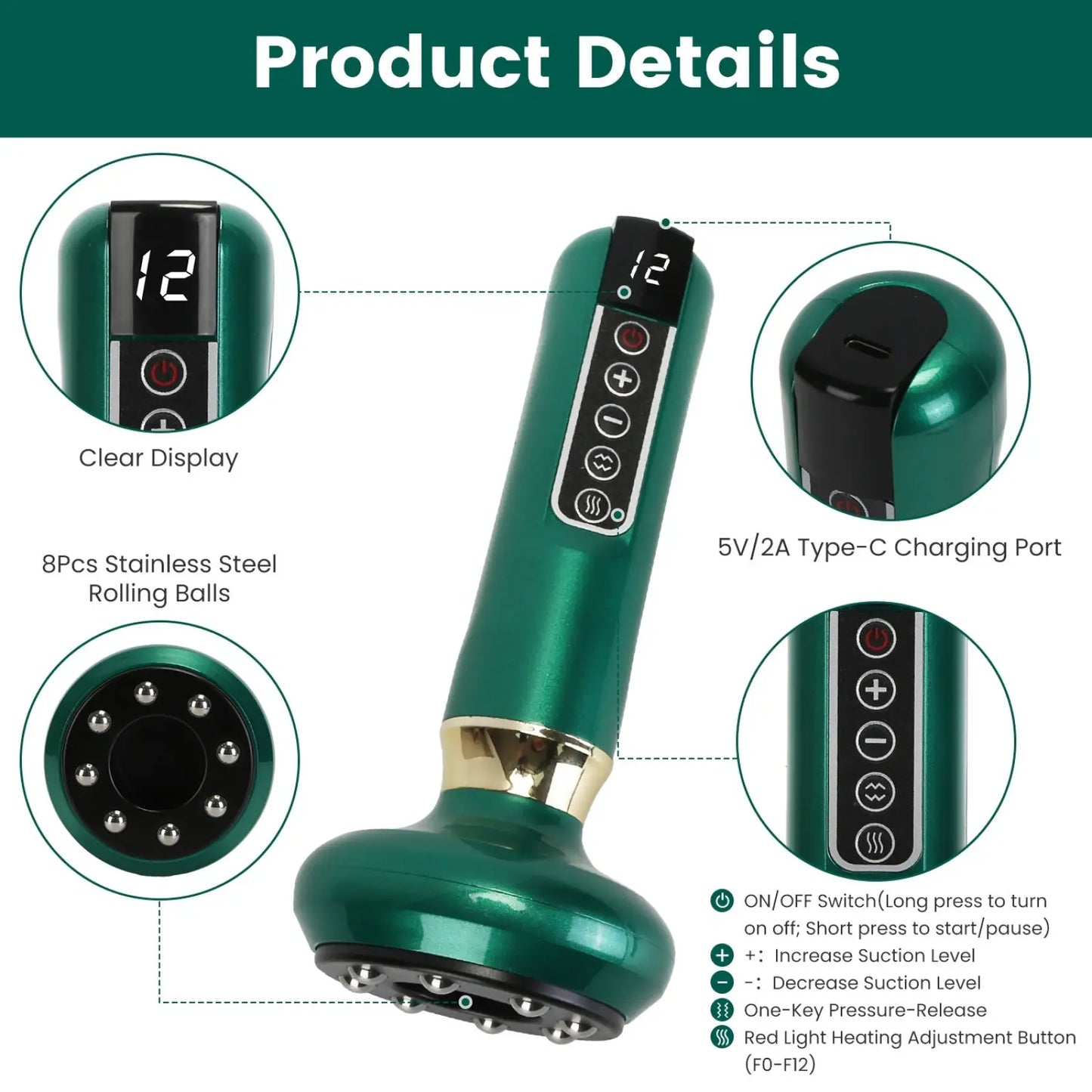 12 Level Smart Electric Cupping and Cellulite Massager