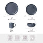 12-piece Stoneware Dinnerware Set Matte Glaze Service for 3