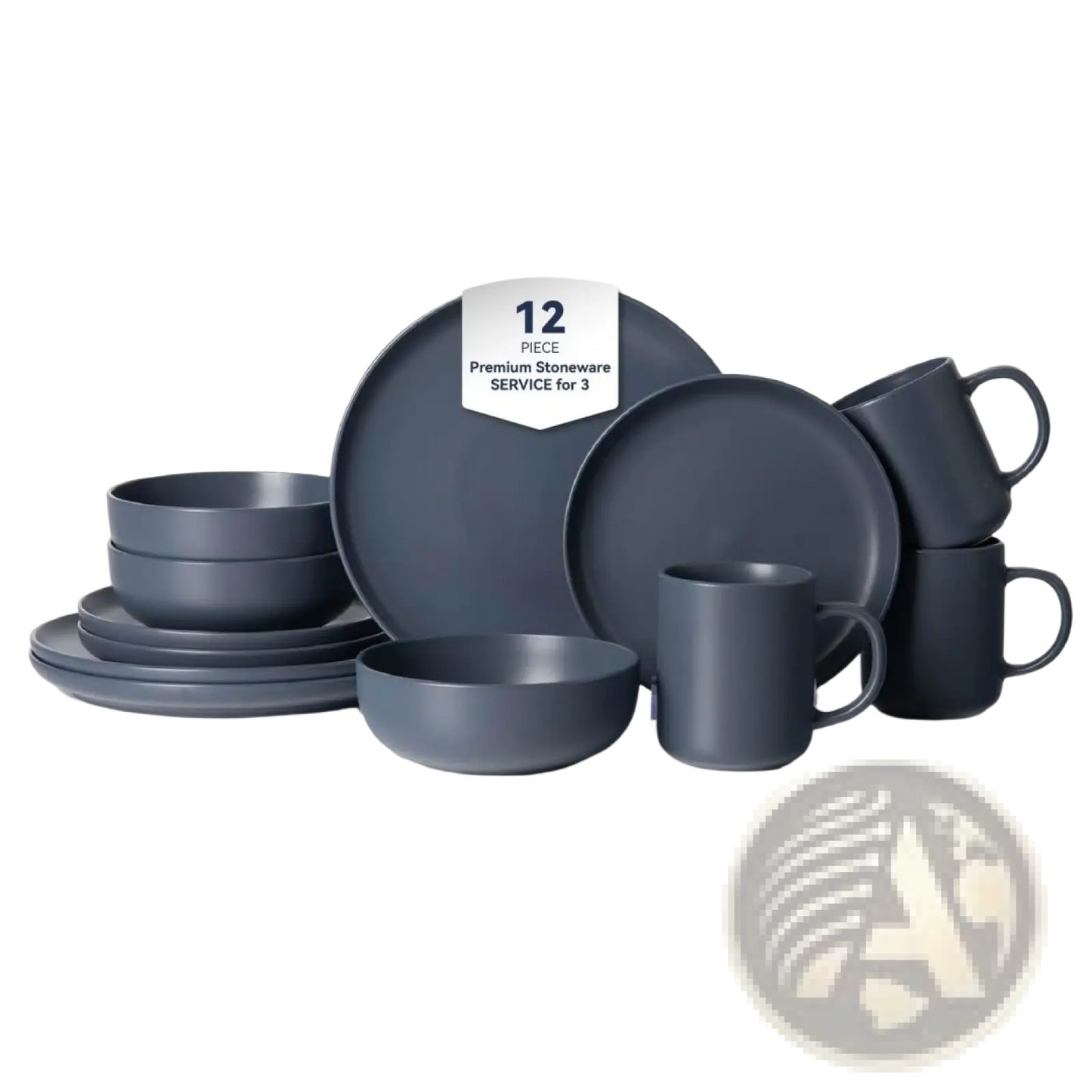 12-piece Stoneware Dinnerware Set Matte Glaze Service for 3