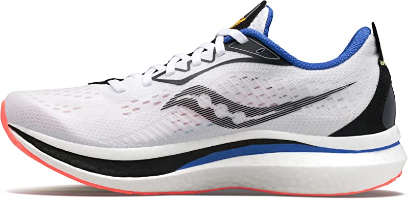 Saucony पुरुषों के एंडोर्फिन स्पीड 2 रनिंग शूज़ व्हाइट/ब्लैक/विज़ी