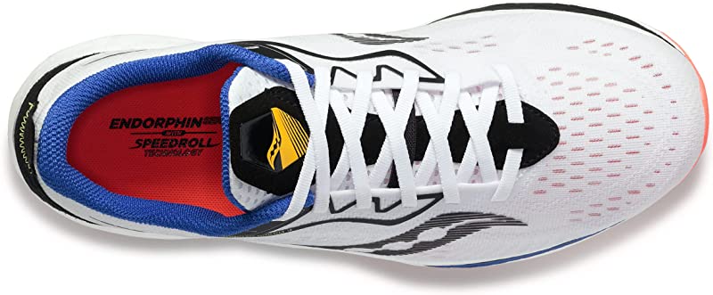 Saucony पुरुषों के एंडोर्फिन स्पीड 2 रनिंग शूज़ व्हाइट/ब्लैक/विज़ी