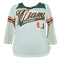NCAA Miami Hurricanes G III For Her Womens Ladies Mid Sleeve Tshirt Tee Beige