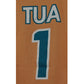 Miami Dolphins Football Tua Tagovailoa #1 Light Orange Sports Tshirt Tee