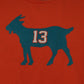Miami Dolphins Football Dan Marino #13 Goat Orange Short Sleeve Tshirt Tee