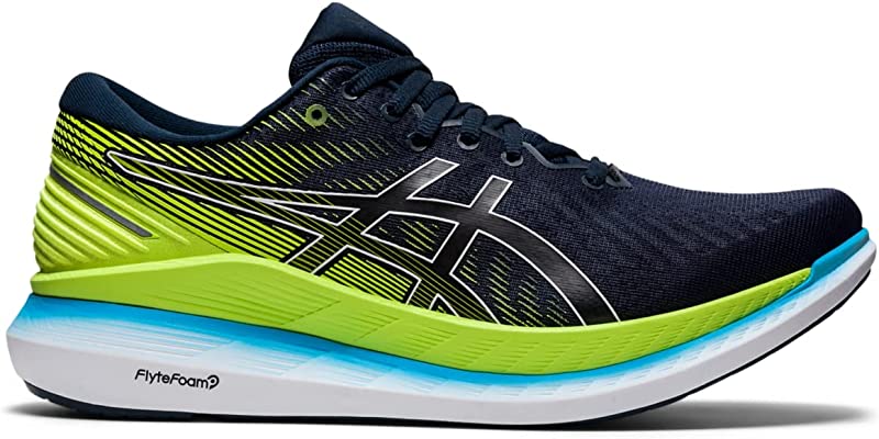 ASICS पुरुषों के ग्लाइडराइड 2 रनिंग शूज़ फ्रेंच ब्लू/हैज़र्ड ग्रीन साइज़ 12.5 मीडियम यूएस