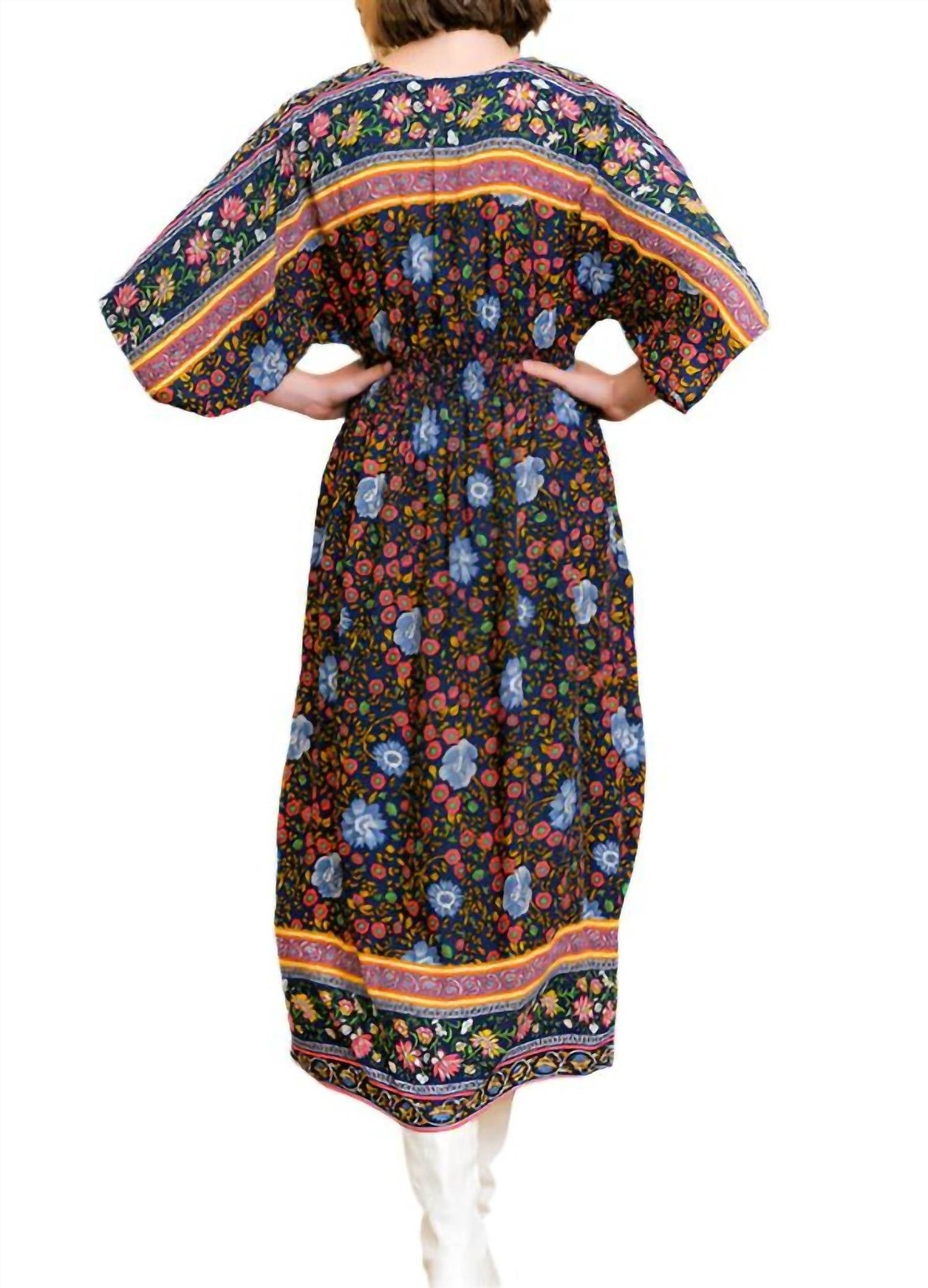 Umgee - Floral Smocked Waist Maxi Dress