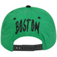 Boston Horror Script Flat Bill Snapback Massachusetts City Green Hat Cap Town