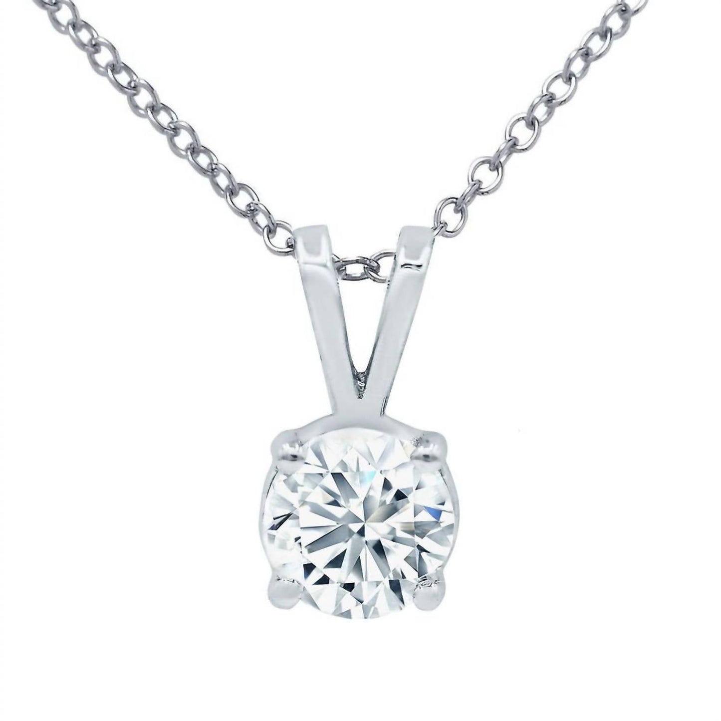 Diana M Jewels - 14kt 2.00 Cts Excellent Cut Lab Grown Diamond Solitaire Pendant Necklace