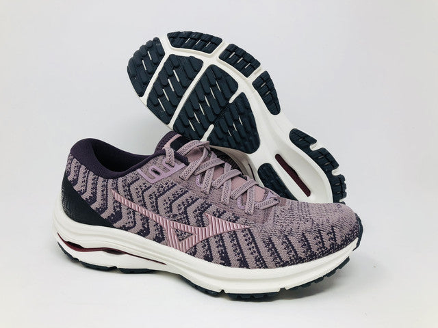 Mizuno Women's Wave Rider 24 Knit Running Shoespurple Size 6 B (M) Us