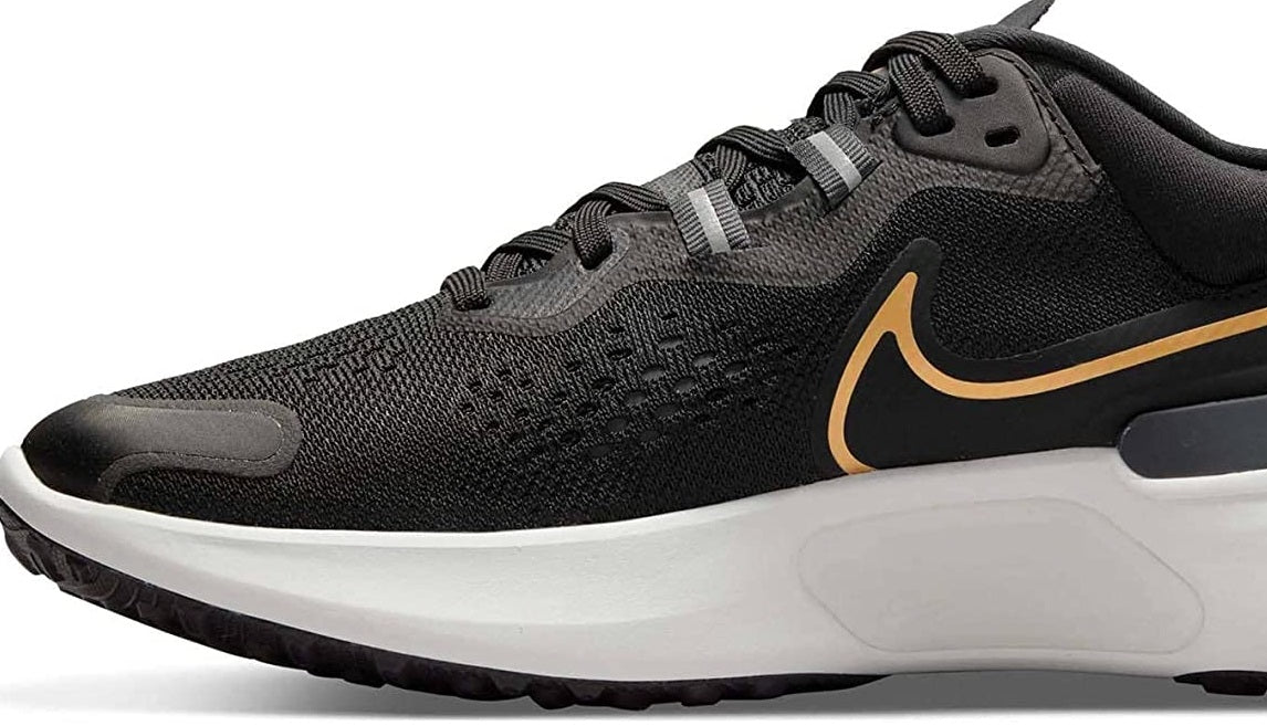Nike Women's React Miler 2 Running Shoes Black/Gold Size 10 B Medium US