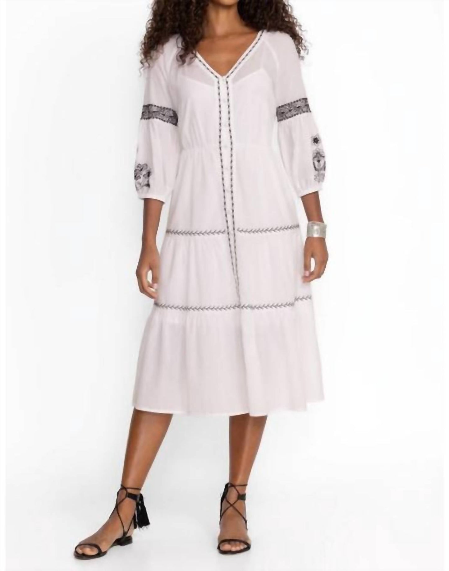 Johnny Was - CAM TIERED MIDI DRESS
