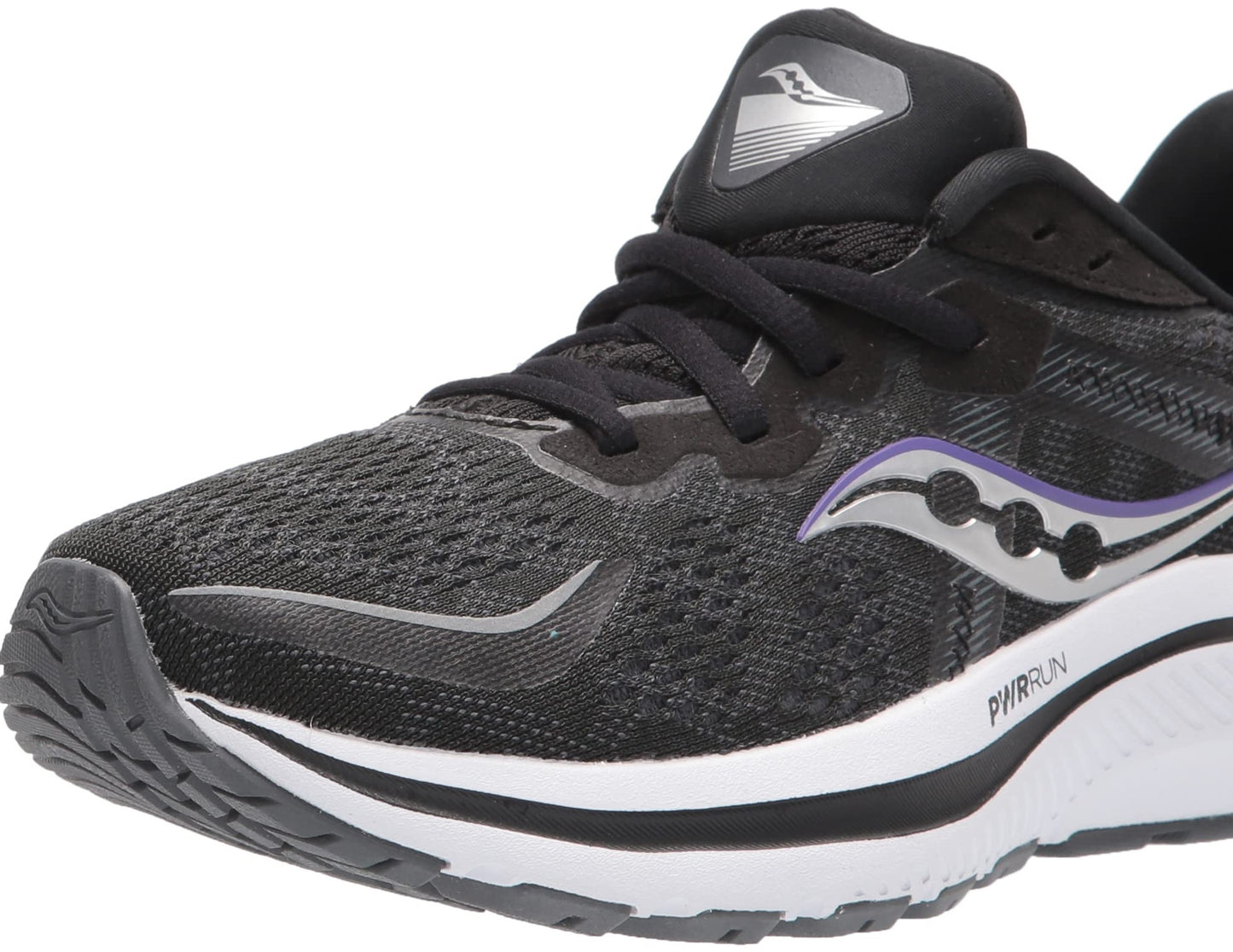 Saucony महिला ओम्नी 20 रनिंग शूज़ ब्लैक/व्हाइट साइज़ 11 B (M) US
