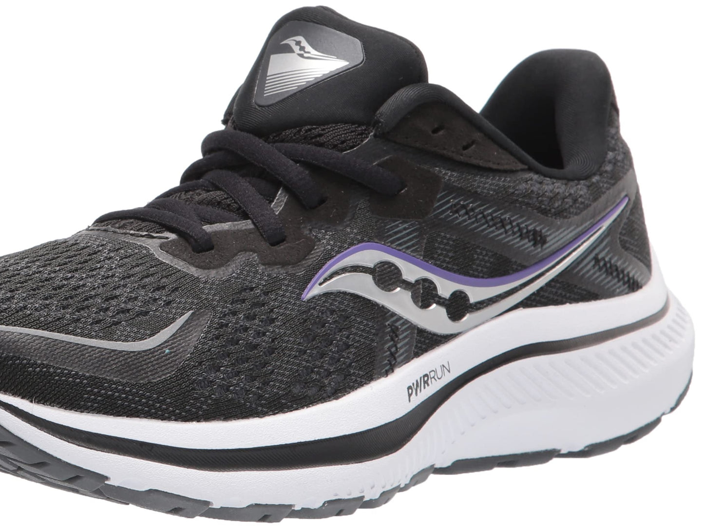 Saucony महिला ओम्नी 20 रनिंग शूज़ ब्लैक/व्हाइट साइज़ 11 B (M) US