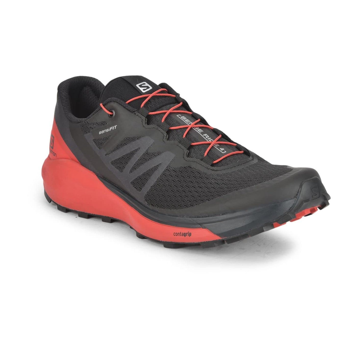 Salomon Men's Sense Ride 4 Trail Shoes Black/Goji Berry Size 11.5 D Medium US