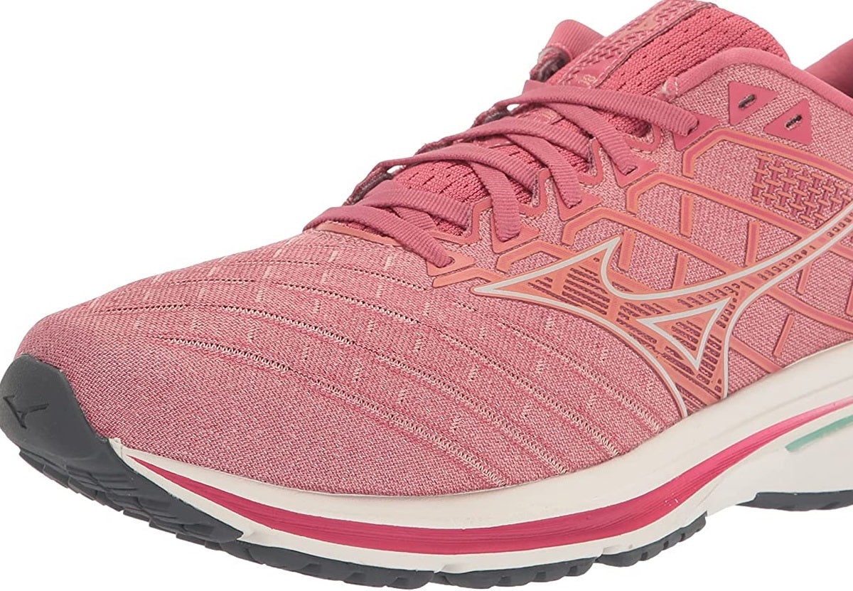 Mizuno महिलाओं के वेव इंस्पायर 18 रनिंग शूज़ रोज़ेट/स्नो साइज़ 6.5 B मीडियम US