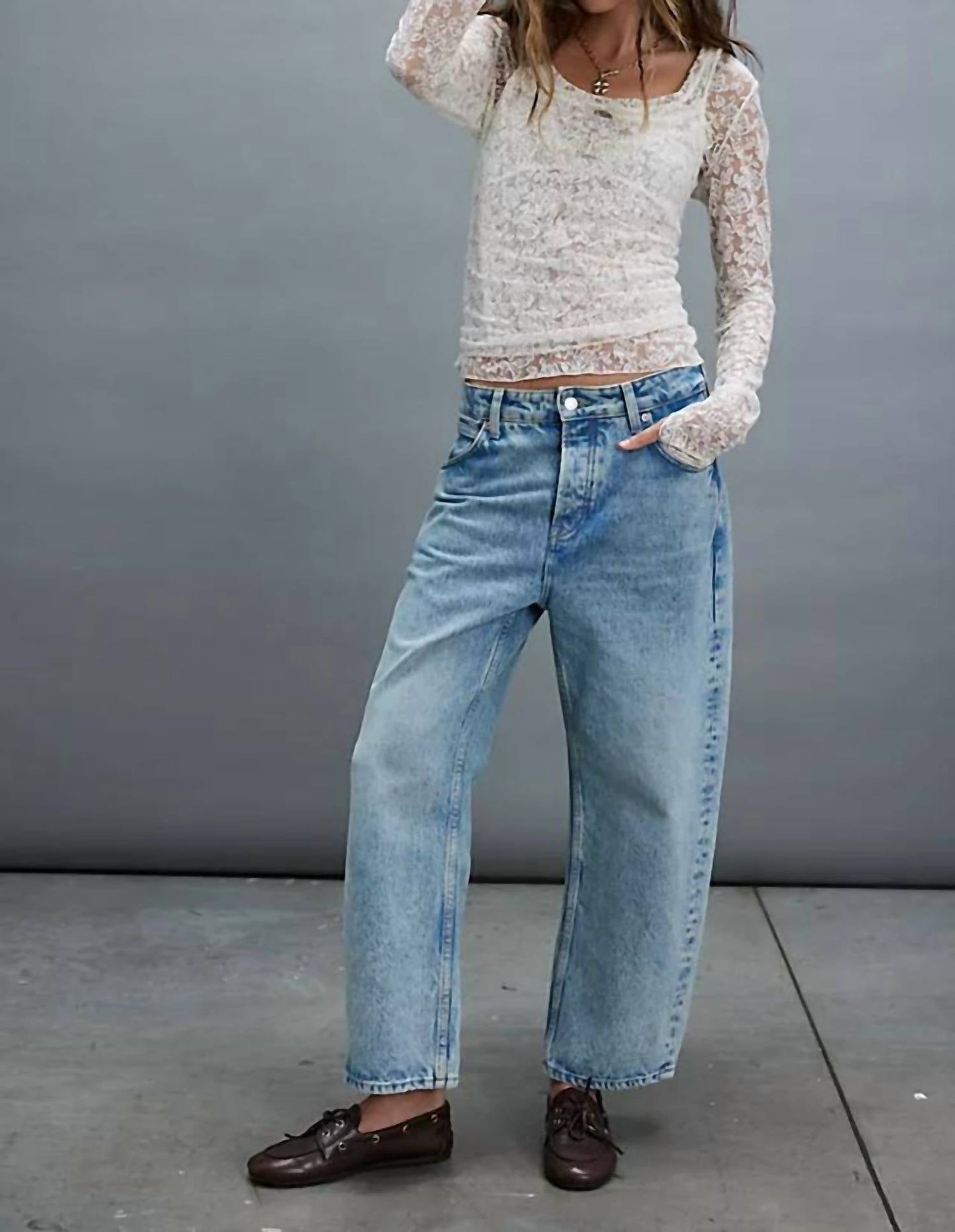 Free People - Deep Trance Dropped Boyfriend Jeans