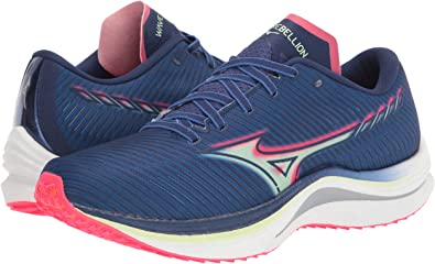 Mizuno Men's Wave Rebellion Running Shoes Blue/Paradise Pink Size 11 D Medium US