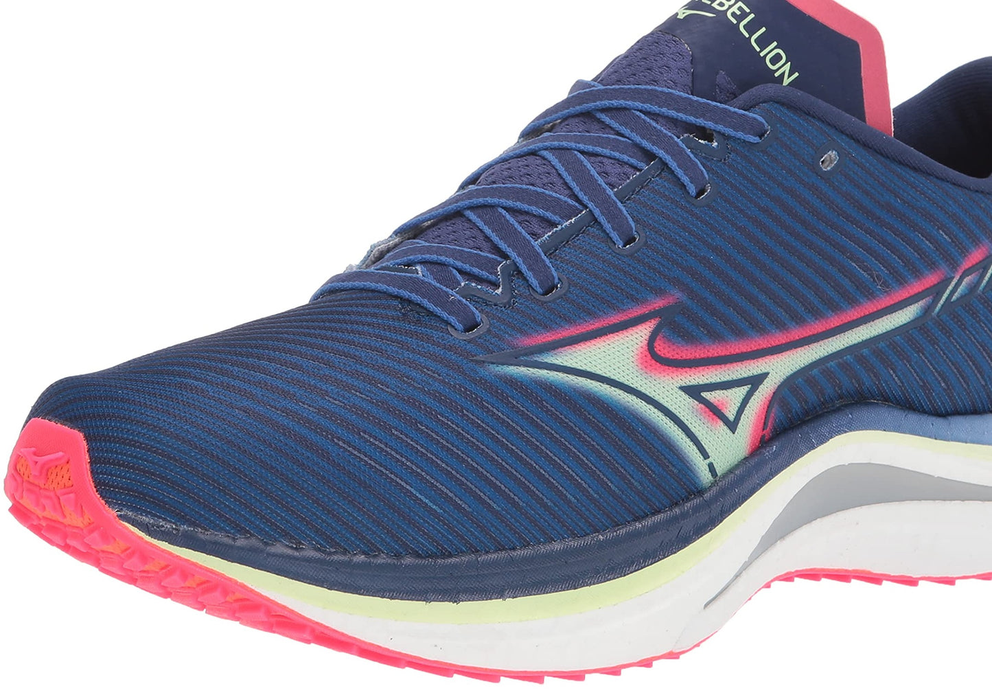 Mizuno Men's Wave Rebellion Running Shoes Blue/Paradise Pink Size 12 D Medium US