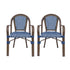 Bistro Chair With 2 Toned Checkered Pattern, (Set of 2) - White / Navy