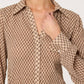 Astr - Laurel Diamond Print Long Sleeve Top
