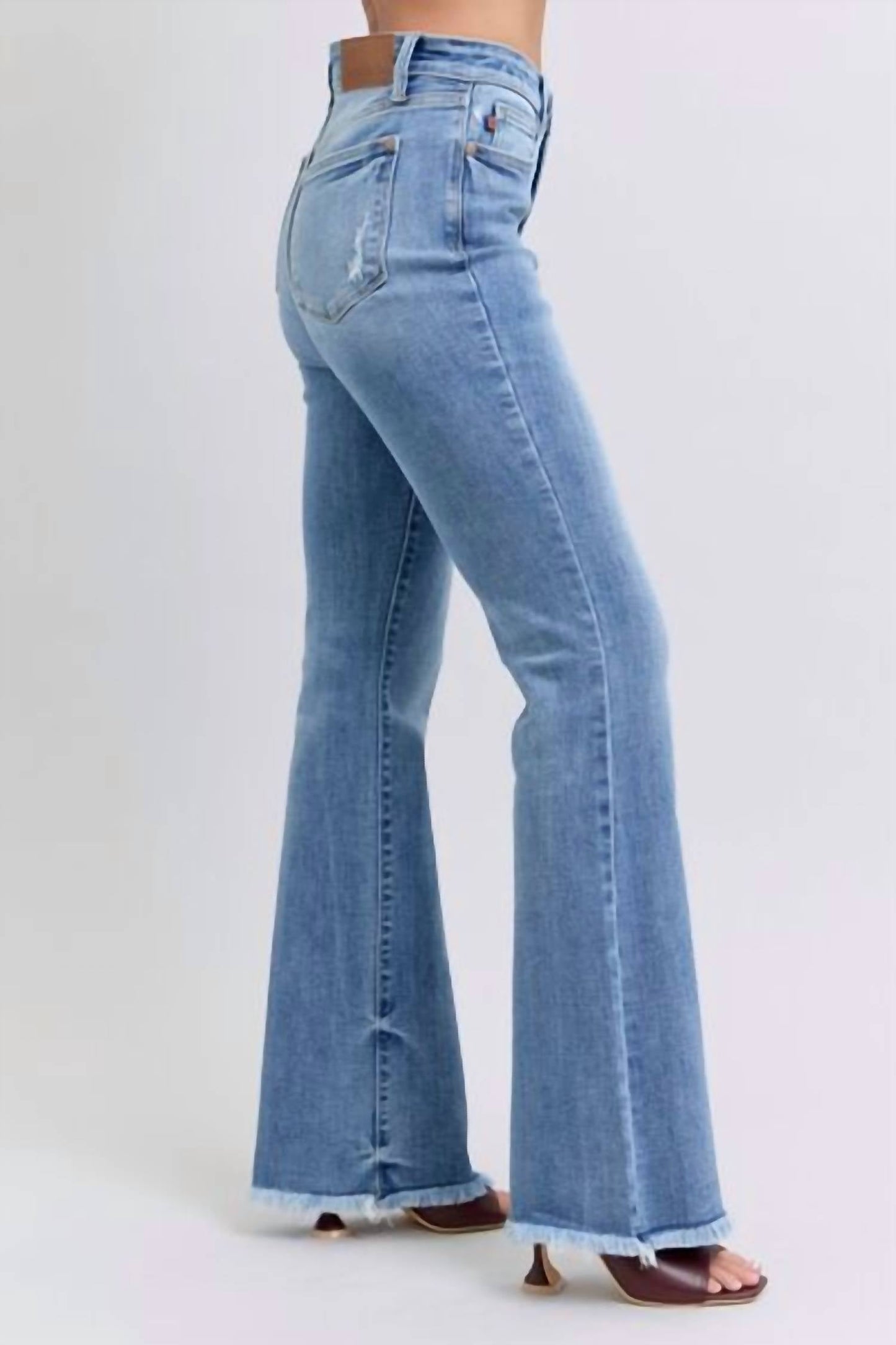 Judy Blue - High Waist Bootcut With Fray Hem Jeans