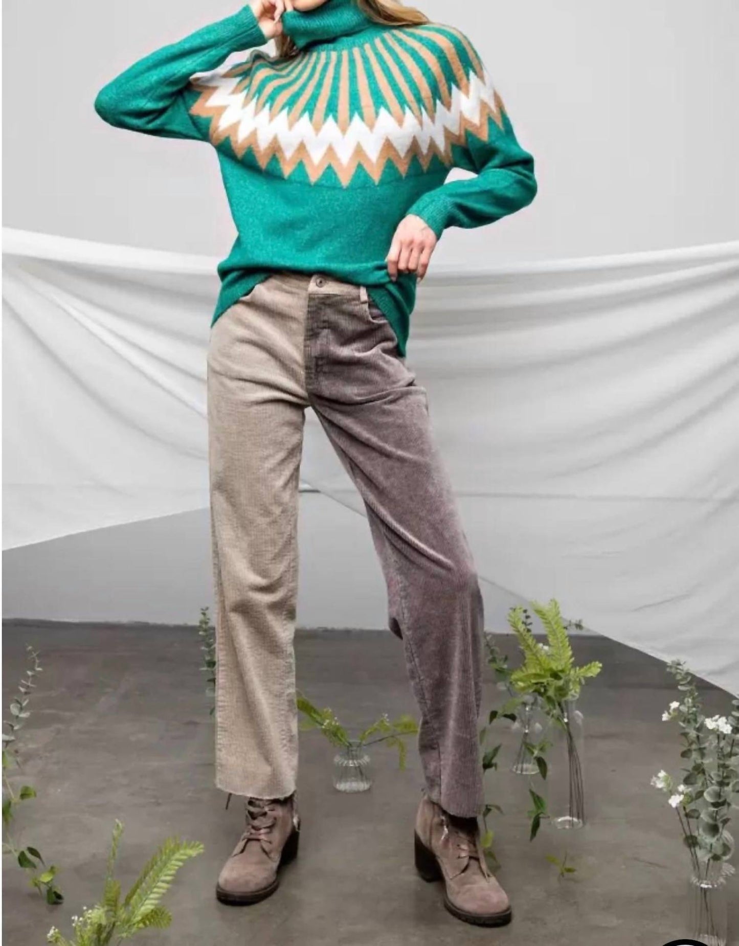143 Story - Geometric Ethnic Sweater (plus Size)
