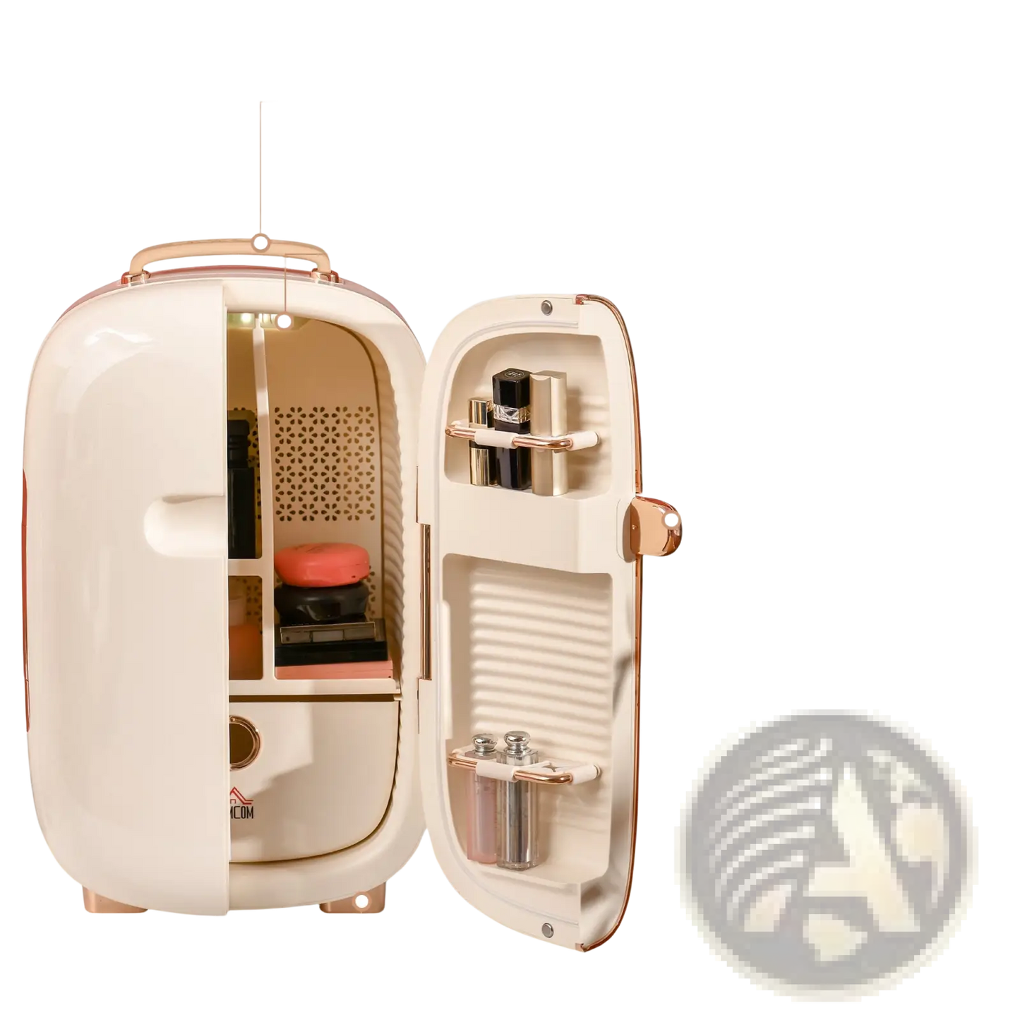 12l Portable Beauty Fridge with Led Display and Rose Gold Accents