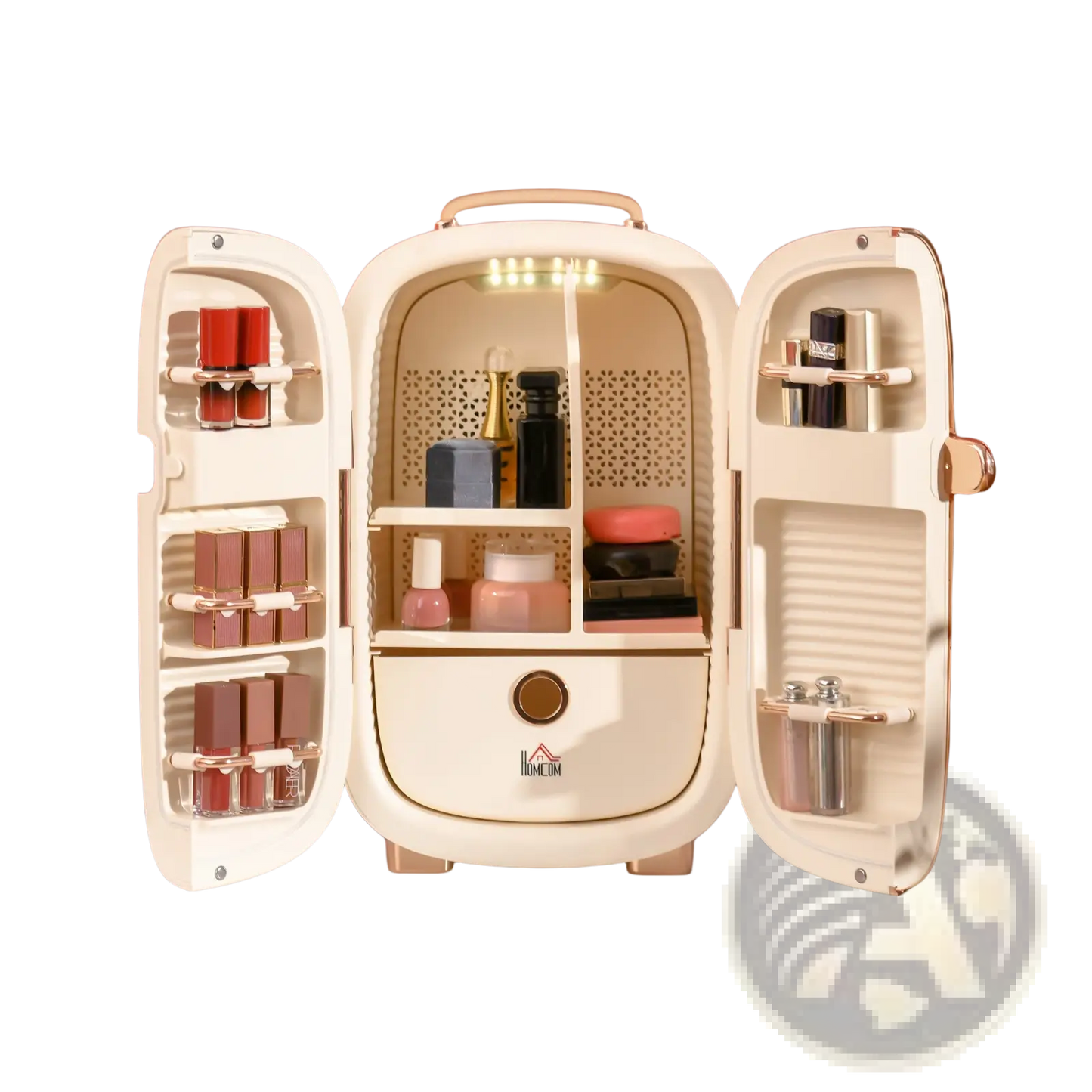 12l Portable Beauty Fridge with Led Display and Rose Gold Accents