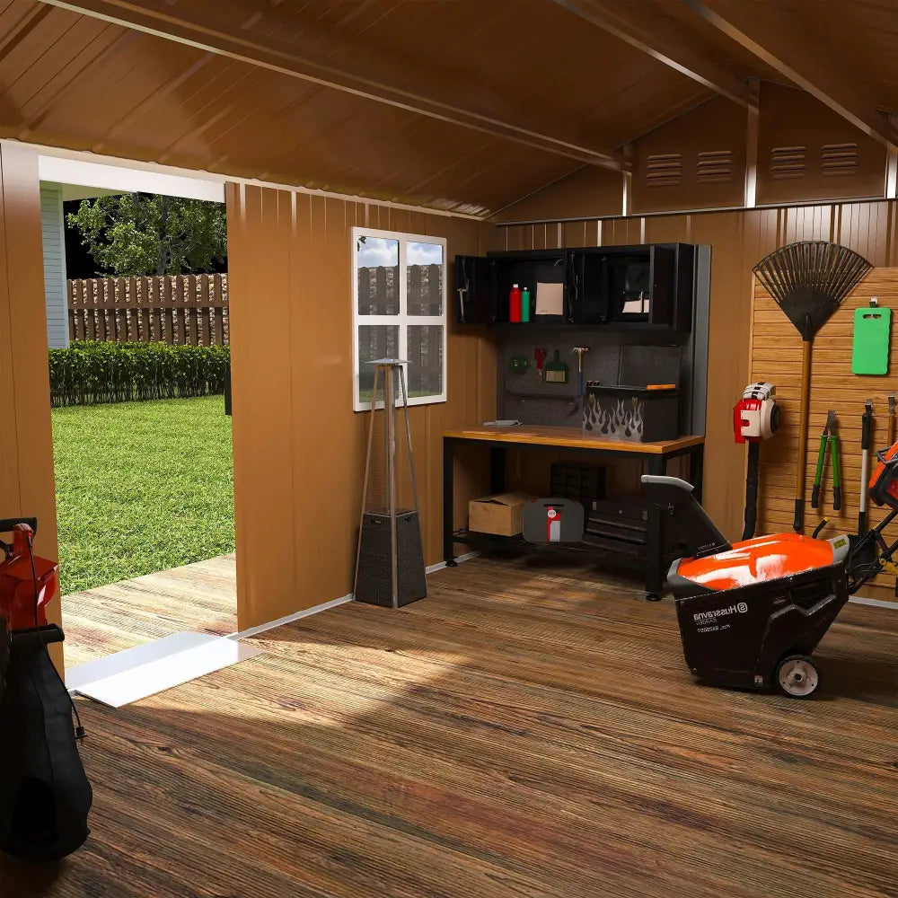 Heavy Duty 12x8 Ft Metal Storage Shed with Windows