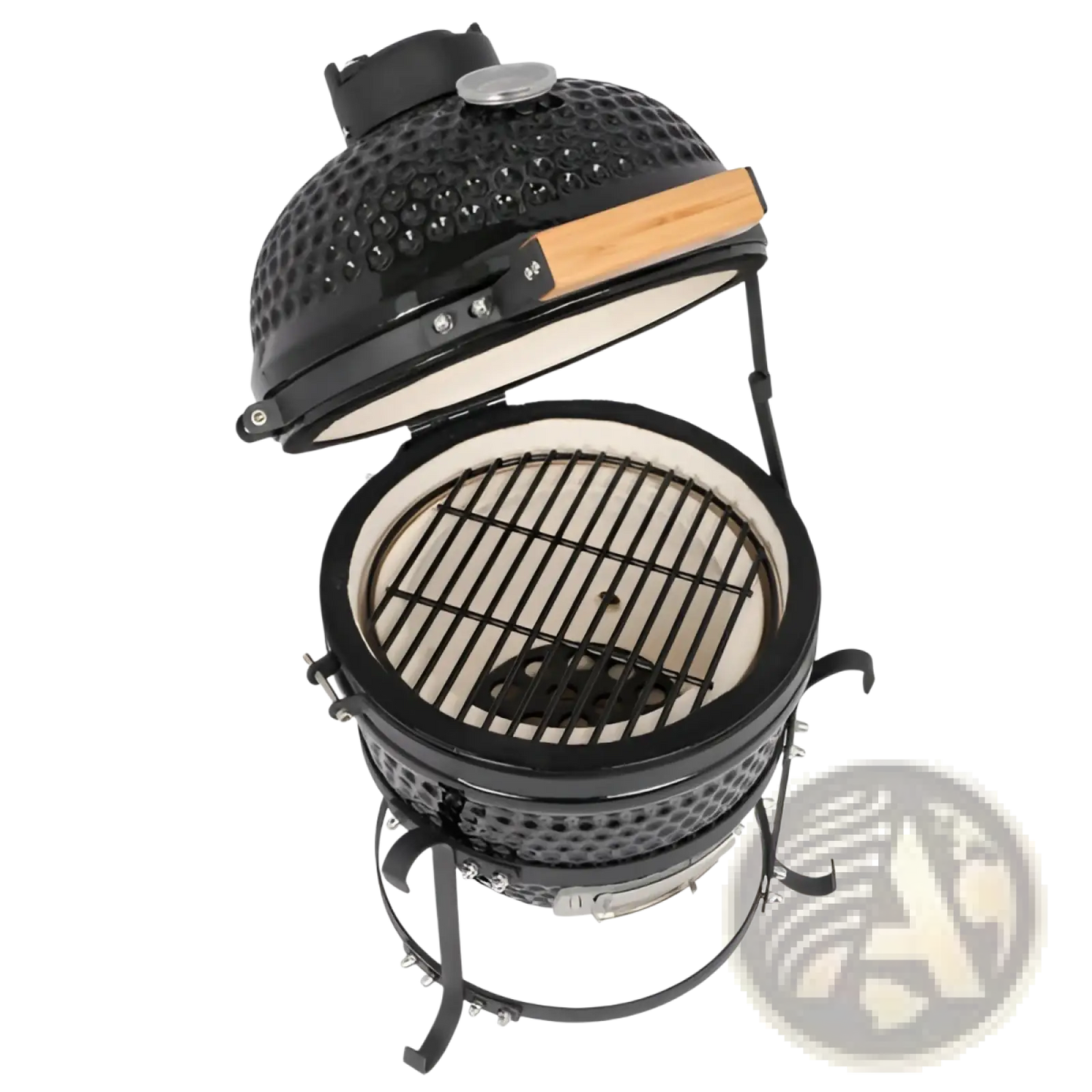 13 Inch Ceramic Kamado Charcoal Grill Black