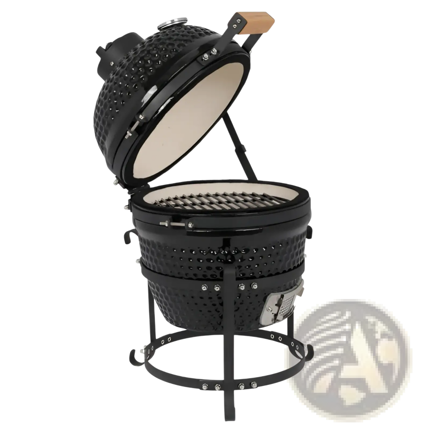 13 Inch Ceramic Kamado Charcoal Grill Black