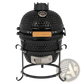13 Inch Ceramic Kamado Charcoal Grill Black