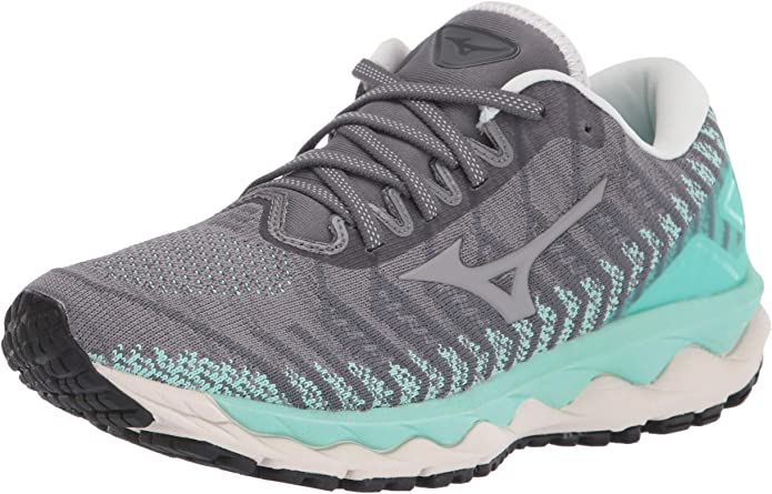 Mizuno महिला वेव स्काई 4 निट रनिंग शूज़ कैसलरॉक ब्राउन साइज़ 11 B मीडियम US
