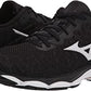 Mizuno Women'S Wave Inspire 16 Knit Running Shoes Black/White Size 6 B Medium Us