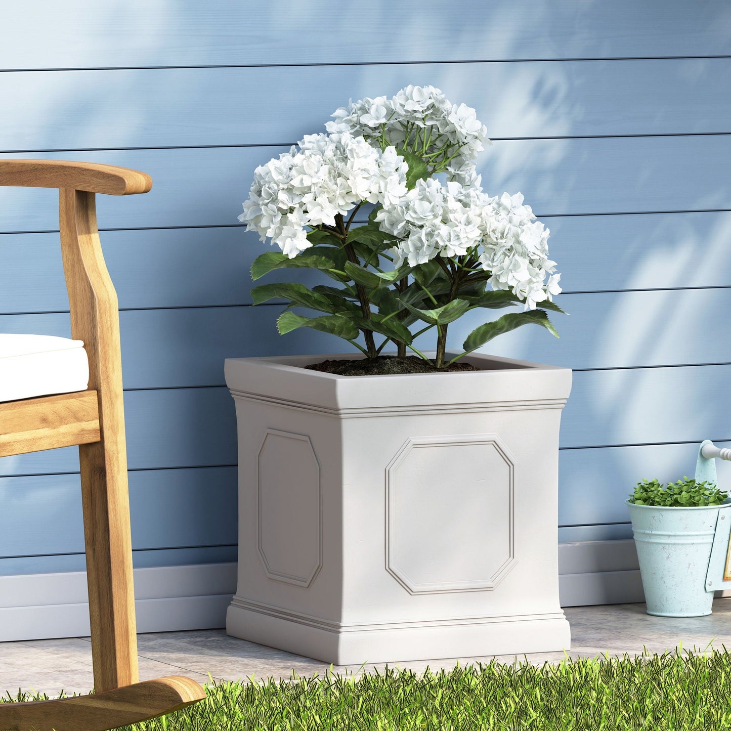Durable White Ceramic Planter