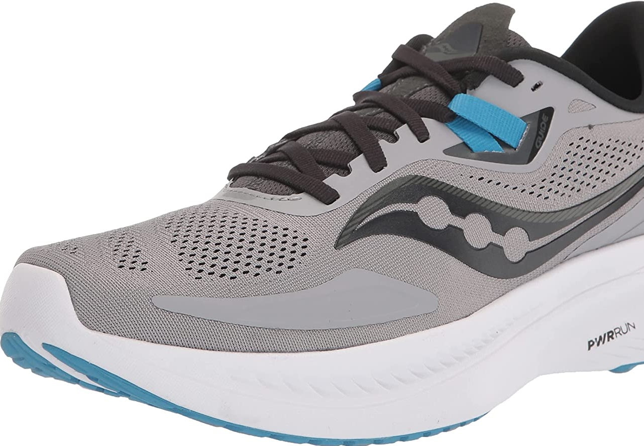 Saucony पुरुषों के लिए गाइड 15 रनिंग शूज, अलॉय/टोपाज़, साइज़ 10 2E चौड़ा, US
