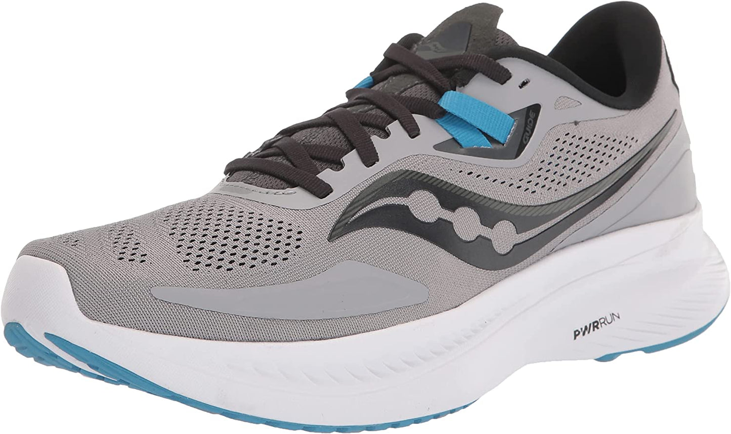 Saucony पुरुषों के लिए गाइड 15 रनिंग शूज, अलॉय/टोपाज़, साइज़ 10 2E चौड़ा, US