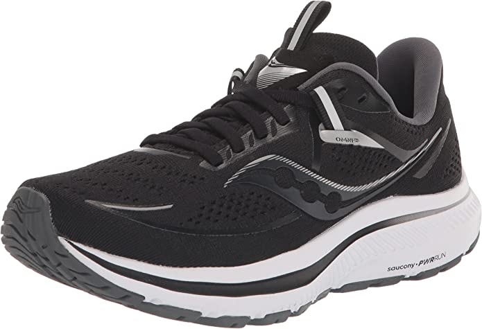 Saucony महिला ओम्नी 21 रनिंग शूज़ ब्लैक/व्हाइट साइज़ 5 B मीडियम US