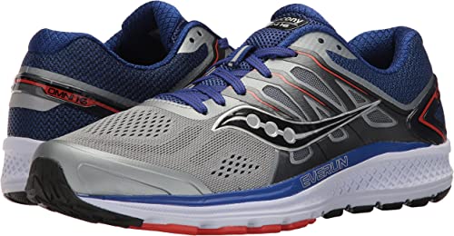 Saucony पुरुषों के ओमनी 16 रनिंग शूज़ ग्रे/नेवी साइज़ 7.5 D मीडियम यूएस