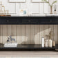TREXM 63" Long Console Table with Drawers and Shelf