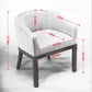 Mid Century Modern Upholstered Barrel Dining Chair with Arms