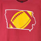 NCAA Iowa State Cyclones Long Sleeve Crew Neck Adults Man Red TShirt Tee