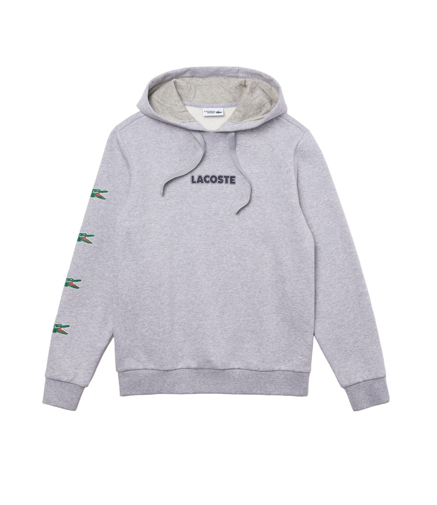 Lacoste - पुरुषों की क्रोकोडाइल प्रिंट वाली हुड वाली कॉटन स्वेटशर्ट