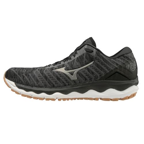 Mizuno पुरुषों के वेव स्काई 4 वेवकनिट रनिंग शूज़ डार्क शैडो