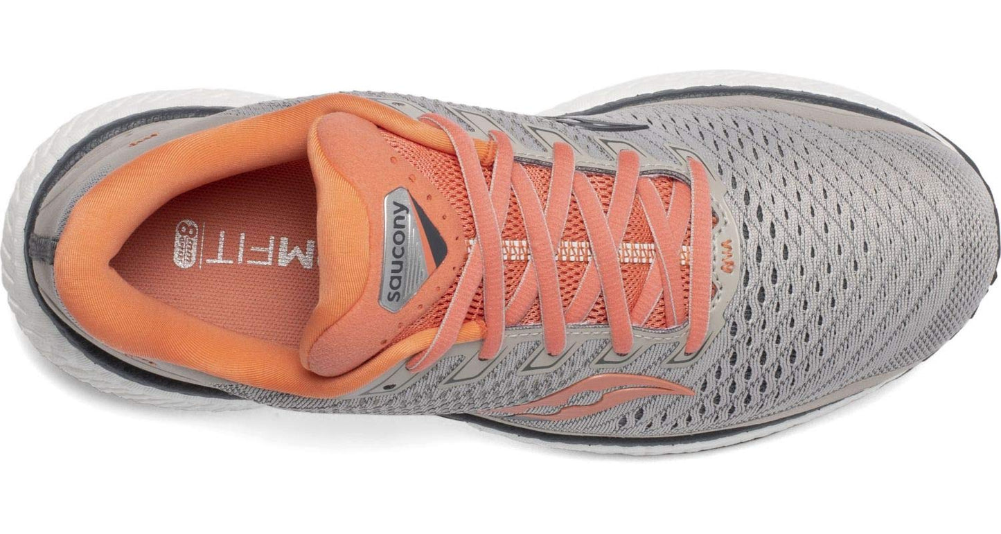 Saucony महिलाओं के ट्राएम्फ 18 रनिंग शूज़ ग्रे साइज़ 12 D वाइड