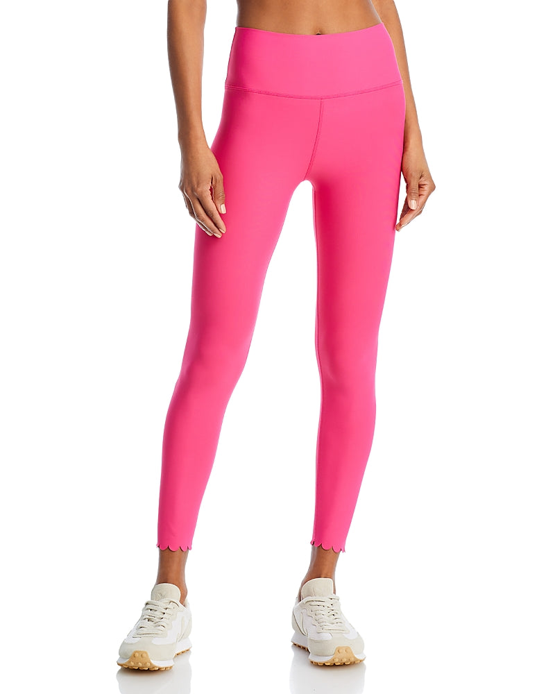 Aqua Scalloped Hem Leggings