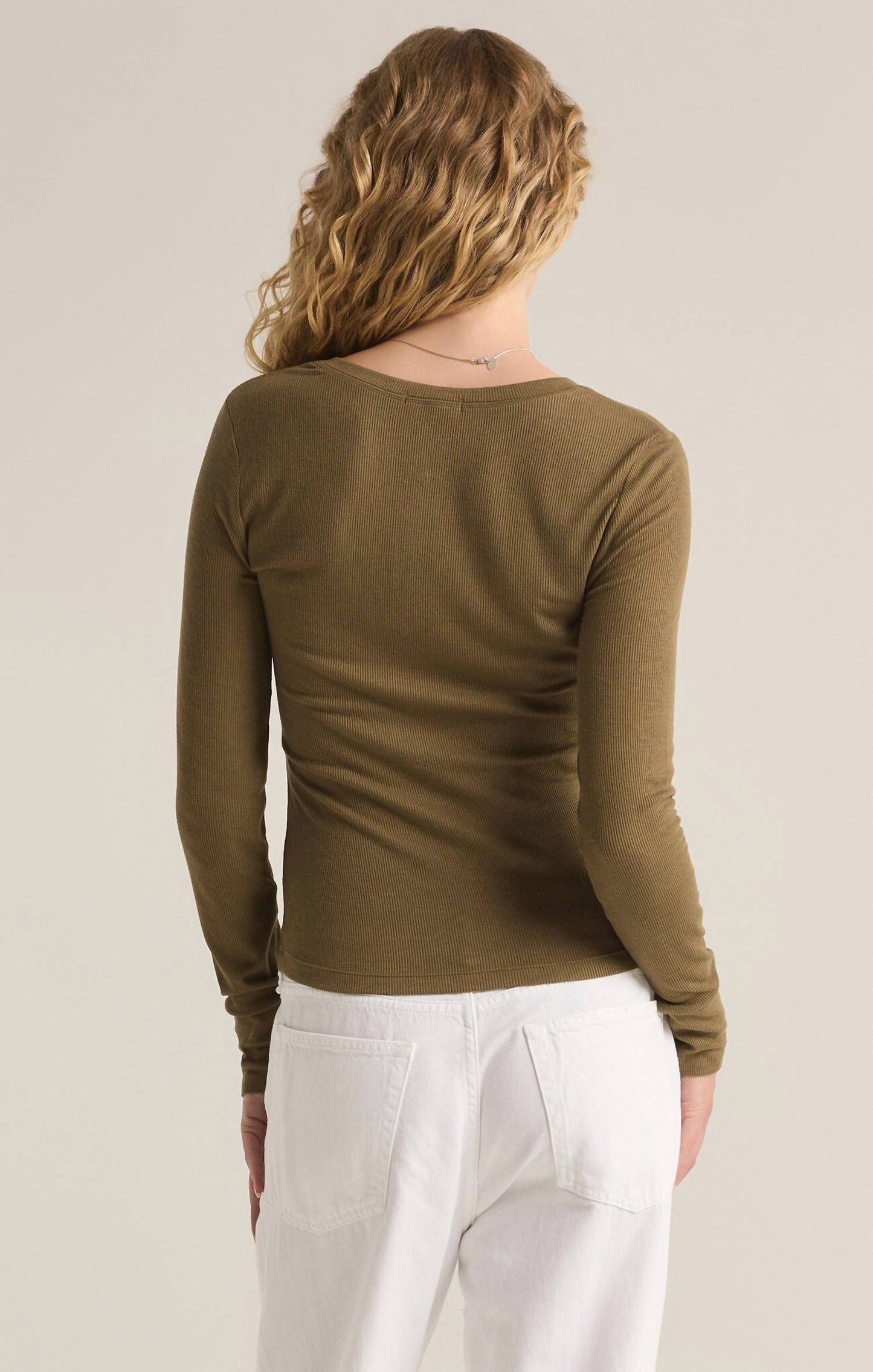 Z Supply - Scarlett Rib Henley Long Sleeve Top