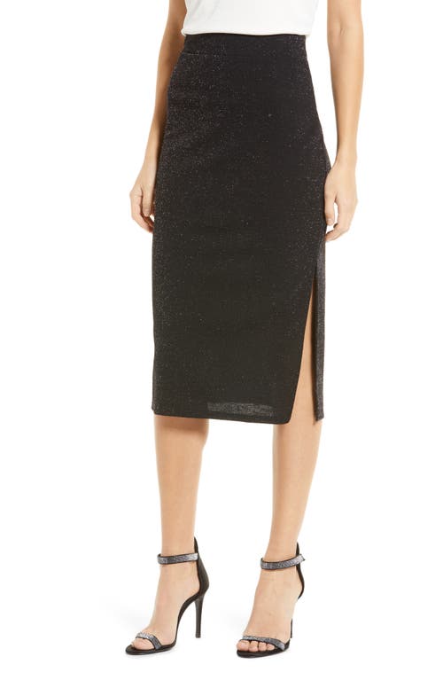 1.STATE Pull-On Midi Skirt in Rich Black, Size Xx-Large