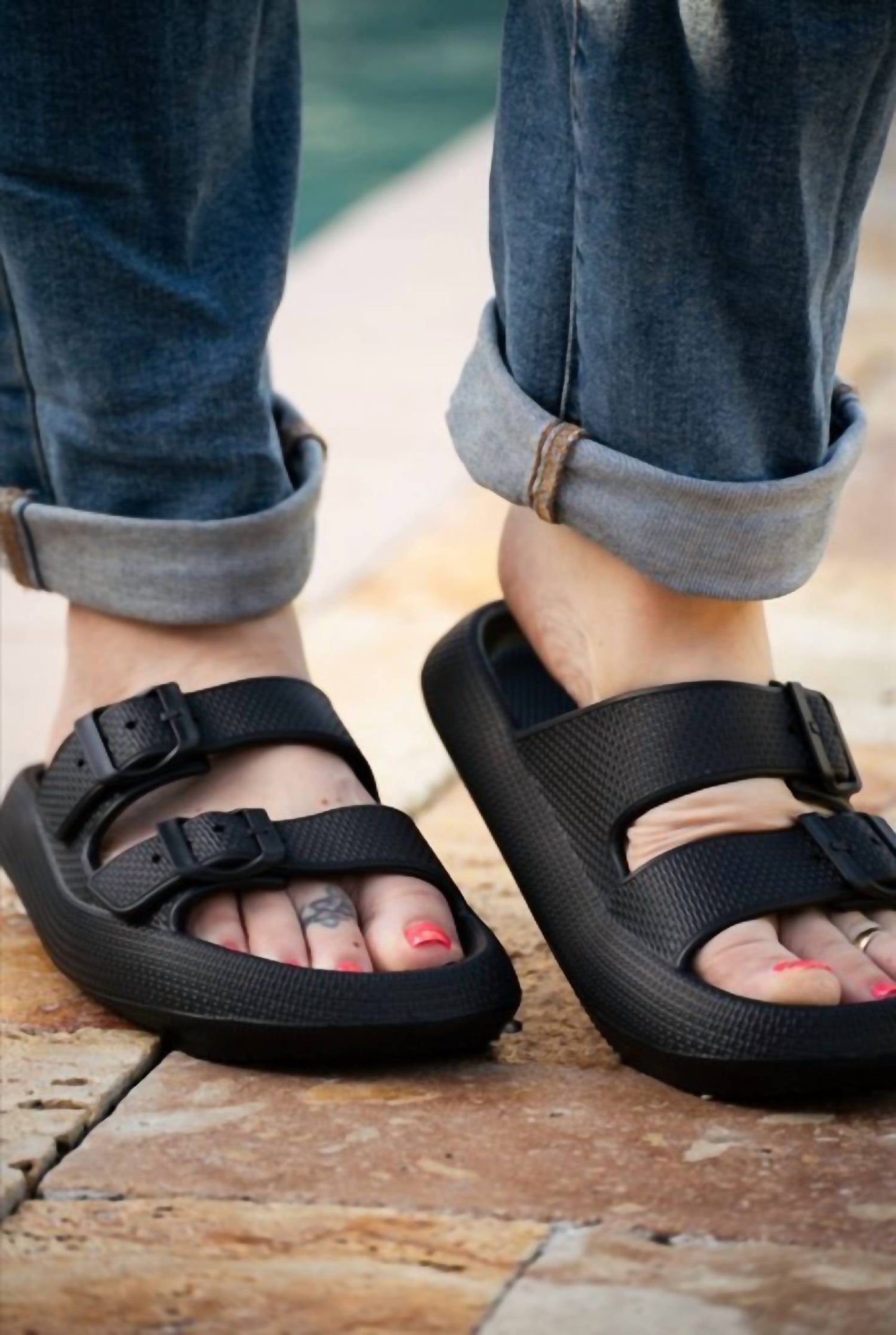 Julia Rose - Buckle Slides Sandal